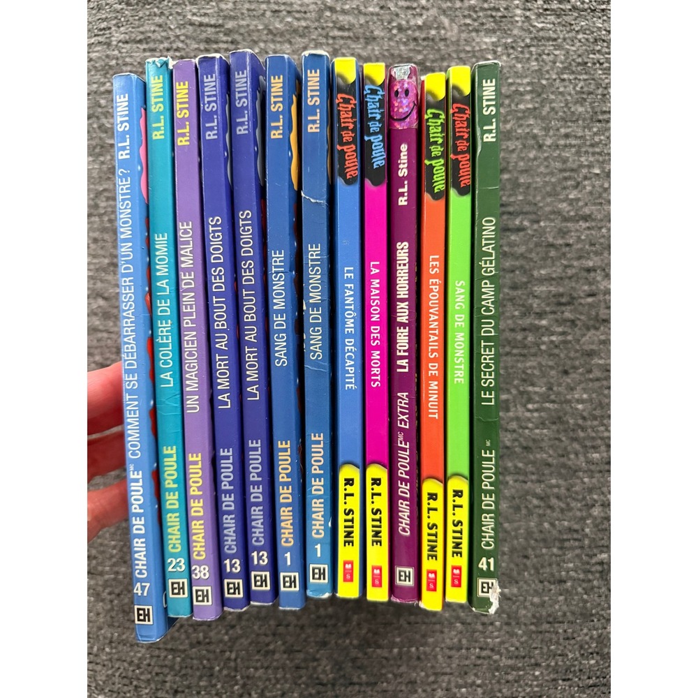 Vintage Chair de Poule French Goosebumps R.L. Stine Book Lot 13 Paperback